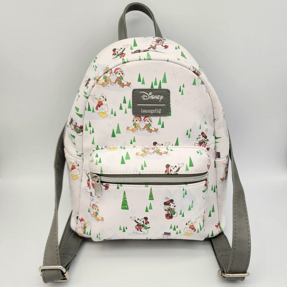 Disney Loungefly Mickey & Friends Snow Day Mini Backpack Winter Great Cond
